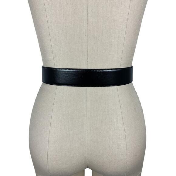 Alaia One Piece Black Leather Belt Size 70 CM - Picture 3 of 6